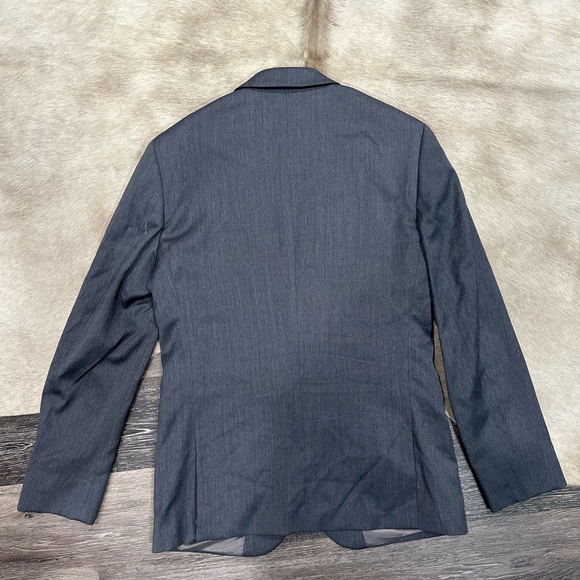 The Blk Tux 38R Tollegno 1900 Gray Suit Jacket Blazer 100% Merino Wool Italy - Picture 6 of 11